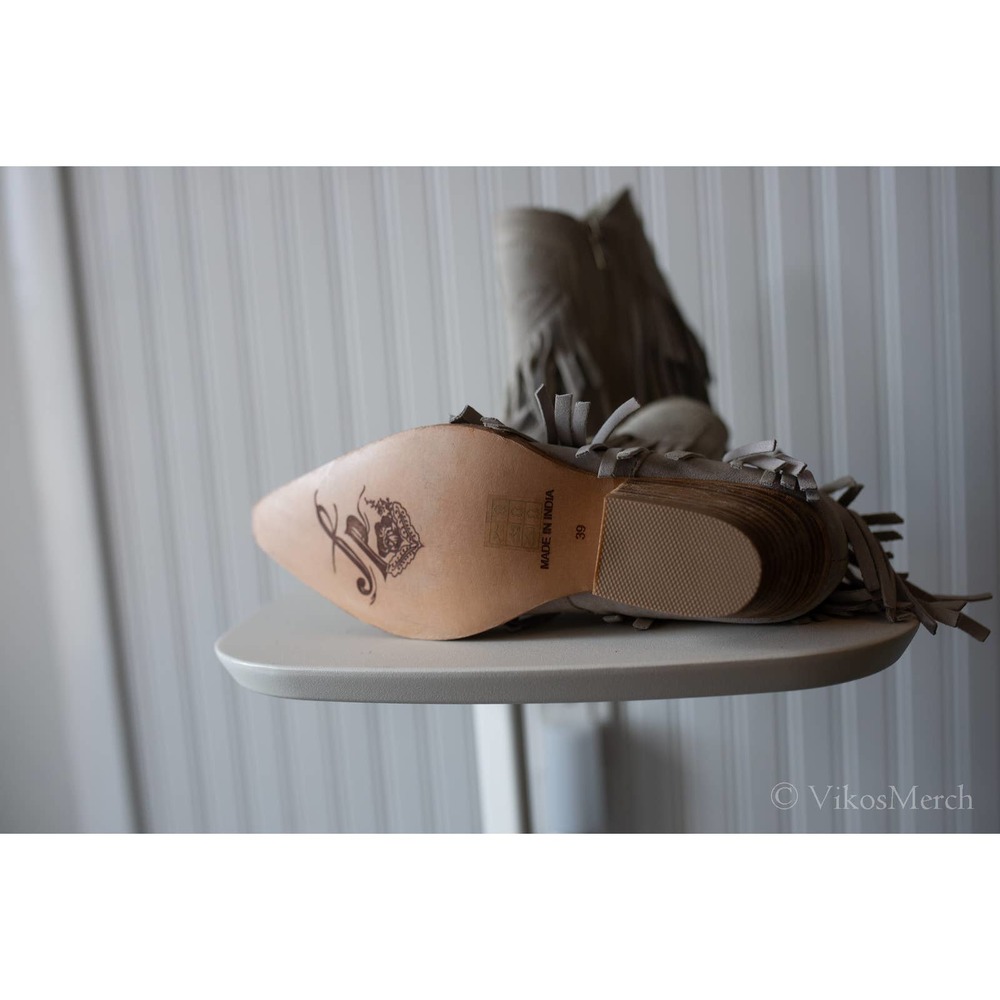 Free People Lawless Fringe Western Boots Size 39 Bone - Picture 3 of 6
